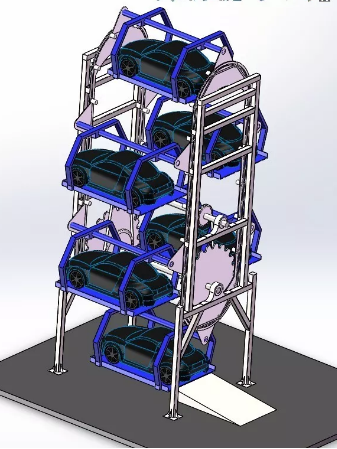 垂直旋轉(zhuǎn)式立體車庫簡易模型3D圖紙解析 Solidworks設(shè)計(jì)與應(yīng)用前景